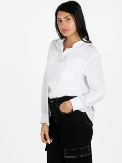 Ewinker Camicia donna a maniche lunghe con taschini