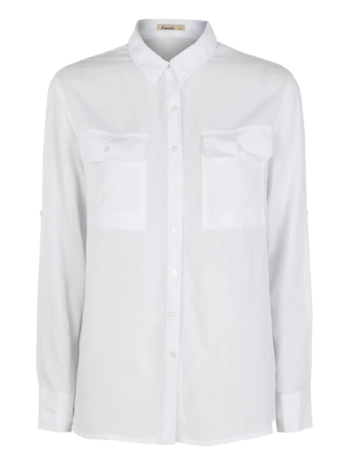Ewinker Camicia donna a maniche lunghe con taschini
