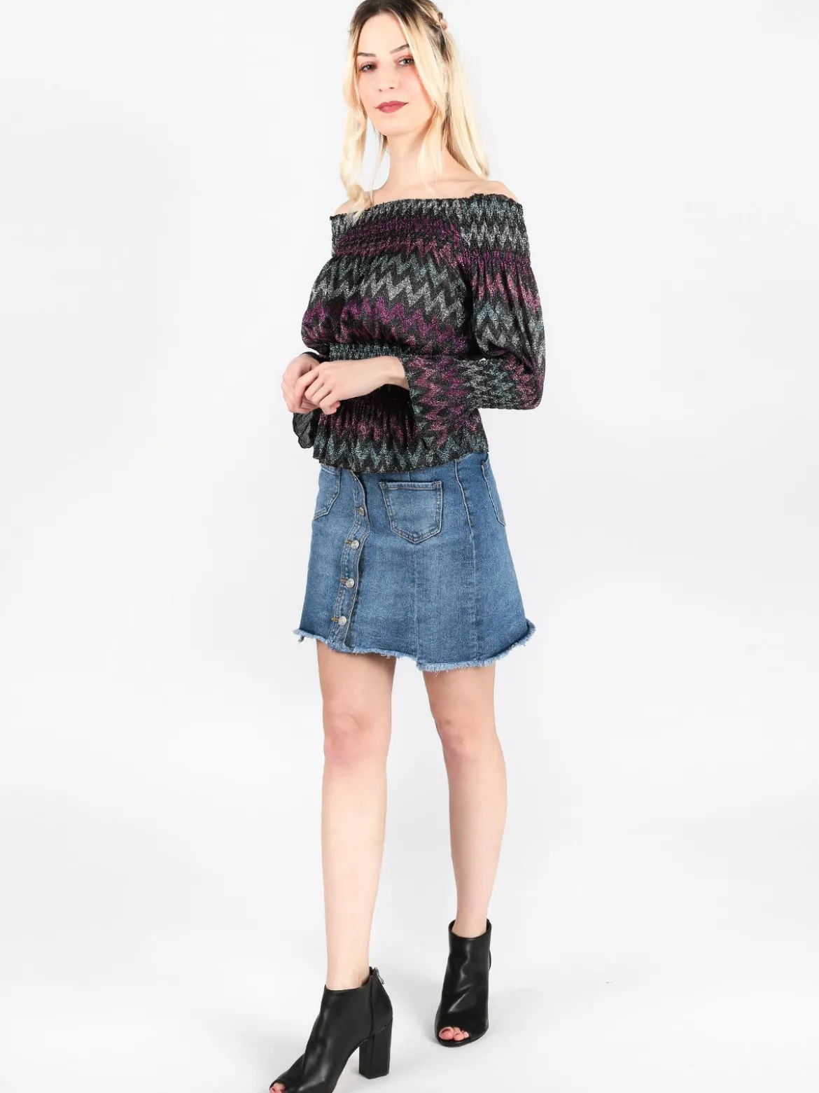 Farfallina Gonna di jeans con bottoni