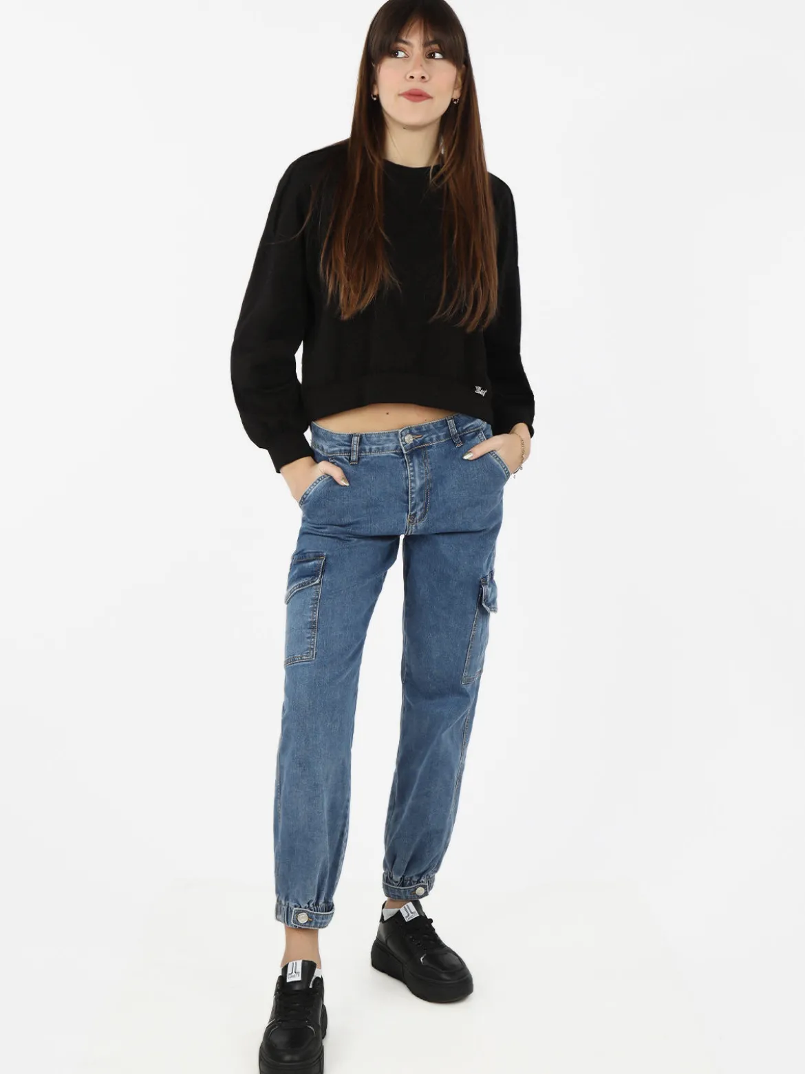 Farfallina Jeans donna cargo con tasconi