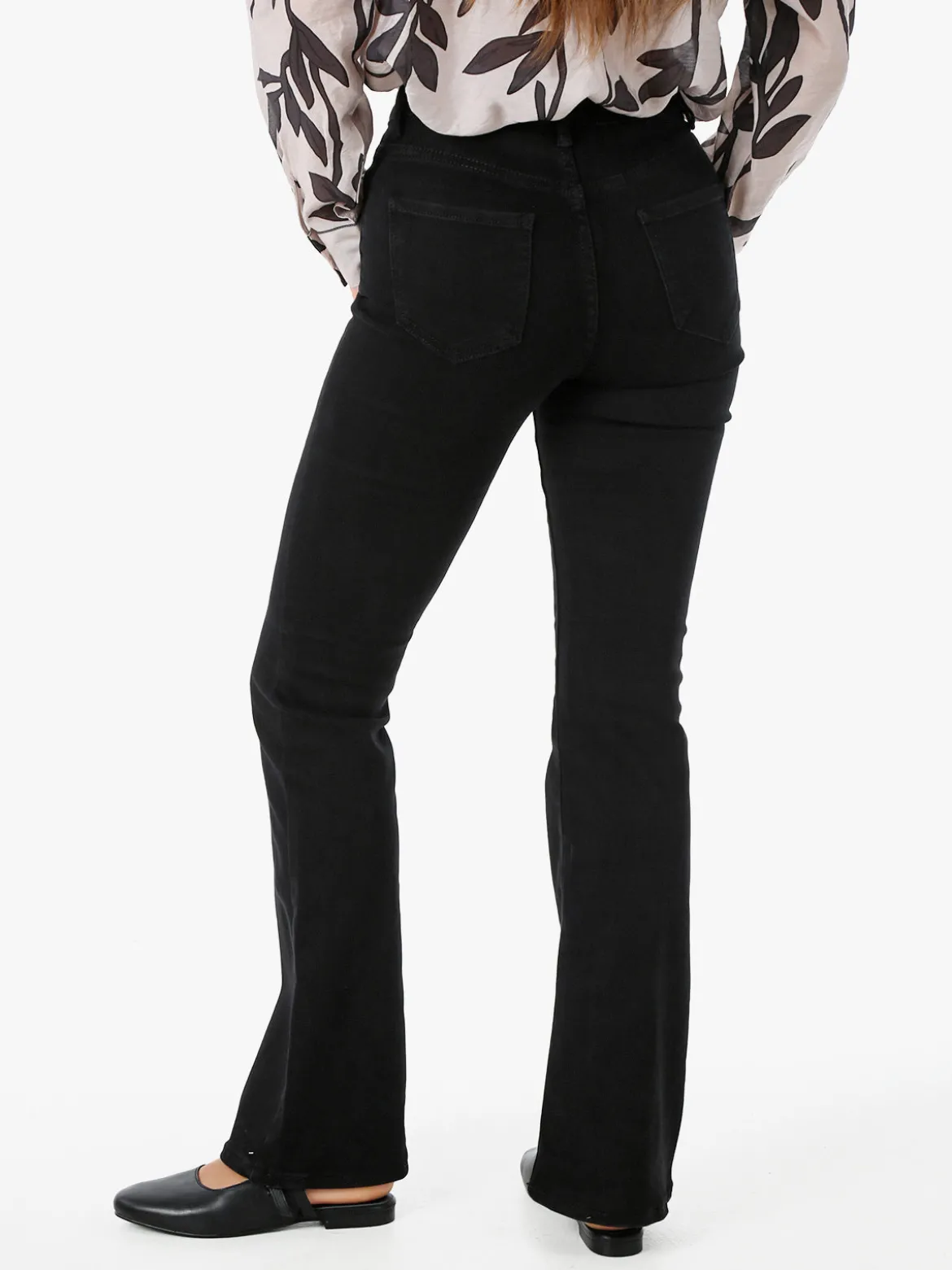 Farfallina Jeans donna flare a vita alta - nero