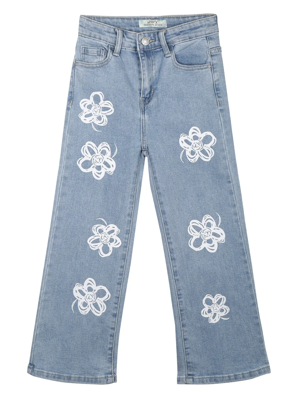 Fashion Jeans Jeans da bambina a gamba larga con stampe