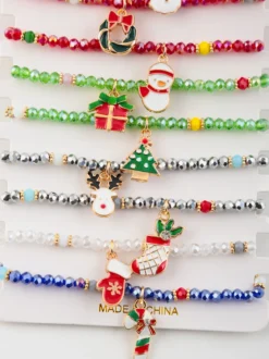Fashion Jewrly Braccialetti con perline colorate. Confezione da 12