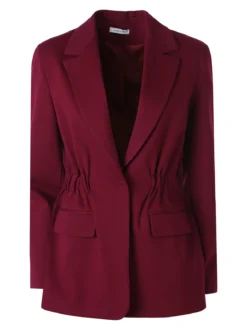 Fast Fashion Completo elegante da donna con blazer e pantaloni con finale a zampa - bordeaux