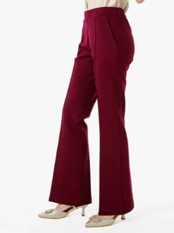Fast Fashion Completo elegante da donna con blazer e pantaloni con finale a zampa - bordeaux