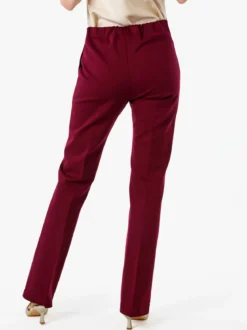 Fast Fashion Completo elegante da donna con blazer e pantaloni con finale a zampa - bordeaux