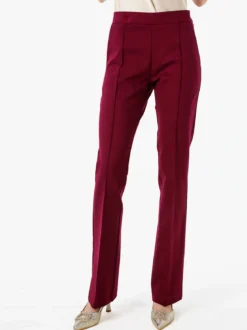 Fast Fashion Completo elegante da donna con blazer e pantaloni con finale a zampa - bordeaux