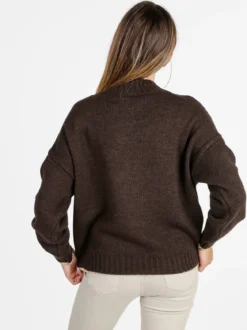 Firenze Maglione donna con dettagli lurex - moro