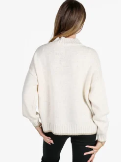 Firenze Maglione donna con dettagli lurex - panna