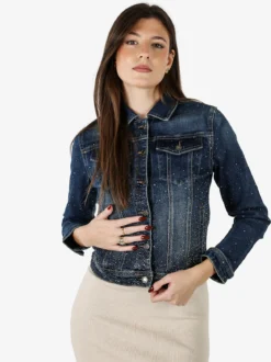 Flex Moda Giacca in jeans da donna con borchie - jeans