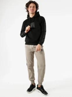 Flex Style Felpa da uomo con cappuccio - nero