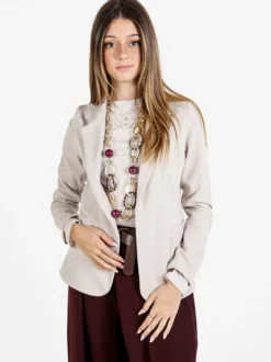 Floria Blazer donna a costine monobottone - beige