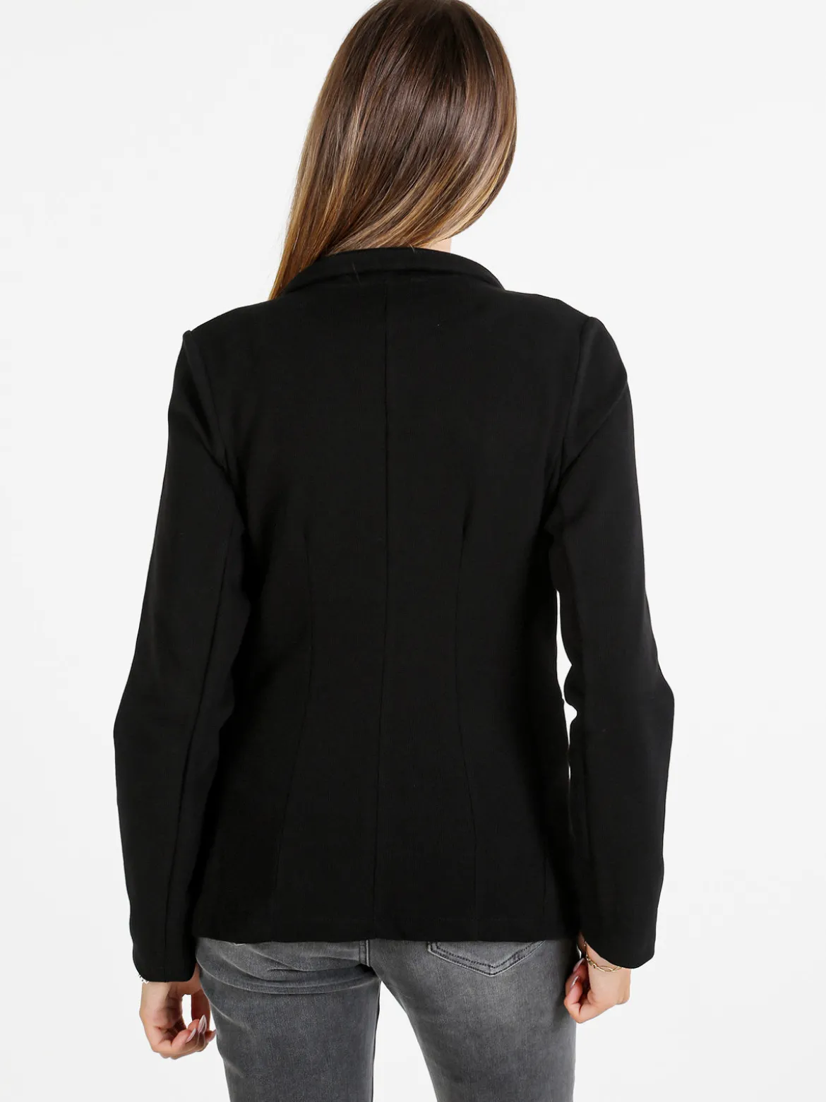 Floria Blazer donna a costine monobottone - nero