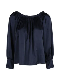 Floria Blusa donna effetto raso con scollo a barca