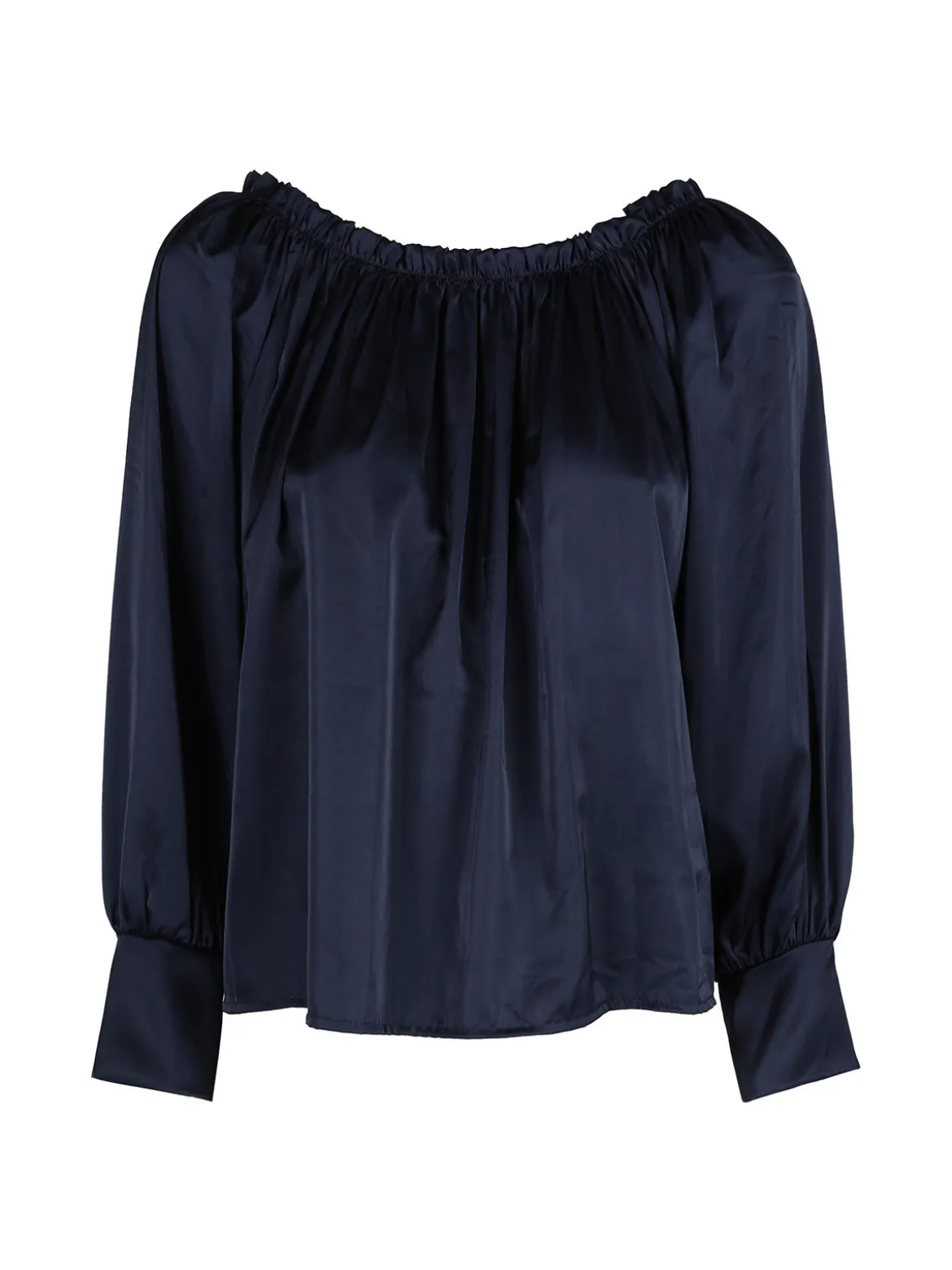 Floria Blusa donna effetto raso con scollo a barca