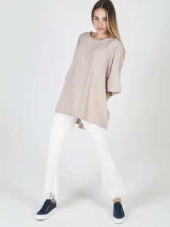 Floria Blusa donna oversize con maniche corte a pipistrello