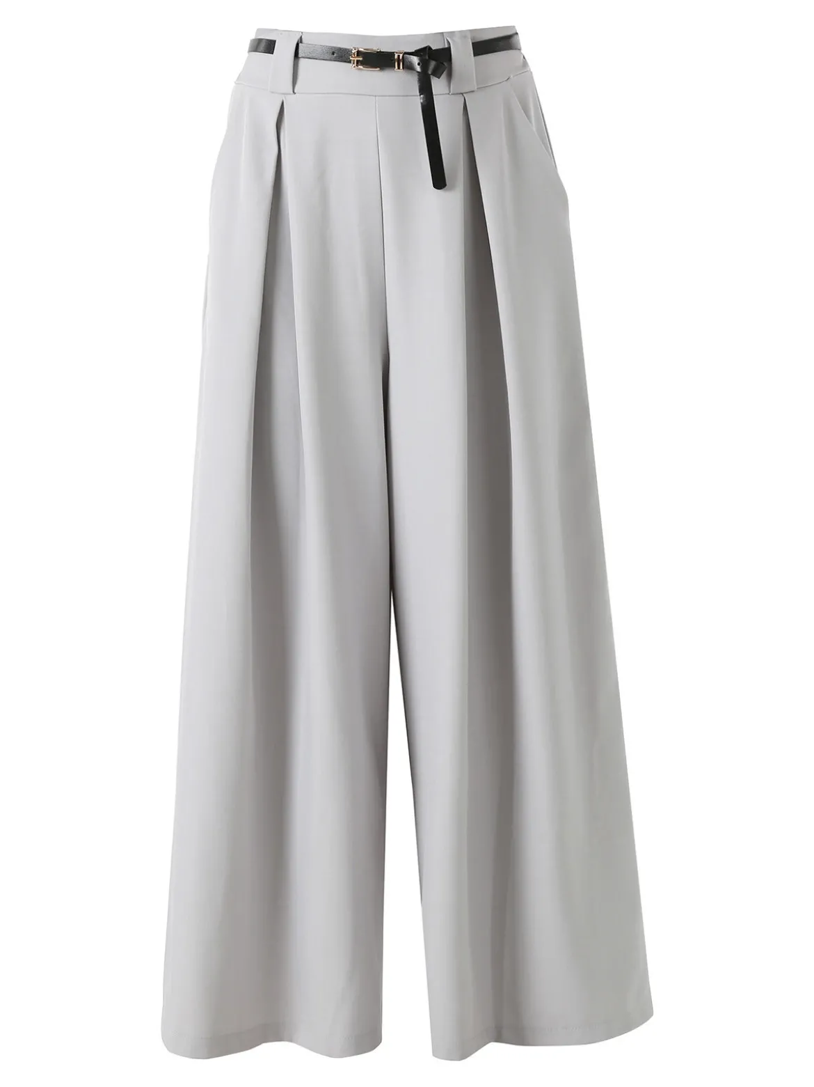 Floria Pantaloni a palazzo da donna con cintura sottile - grigio
