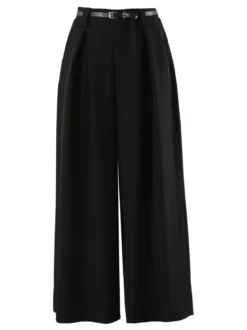 Floria Pantaloni a palazzo da donna con cintura sottile - nero