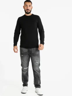 Frankie Malone Jeans grigio da uomo con strappi