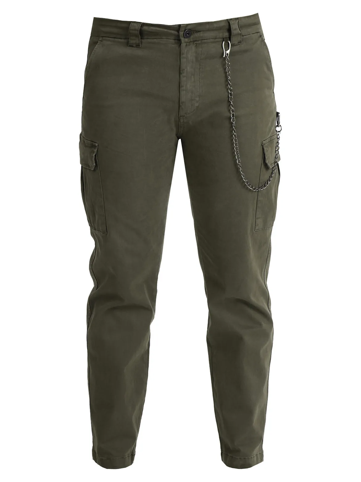 Frankie Malone Pantaloni cargo da uomo con catena