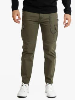 Frankie Malone Pantaloni cargo da uomo con catena