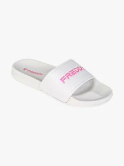 Freddy Ciabatte donna in gomma con fascia larga - bianco