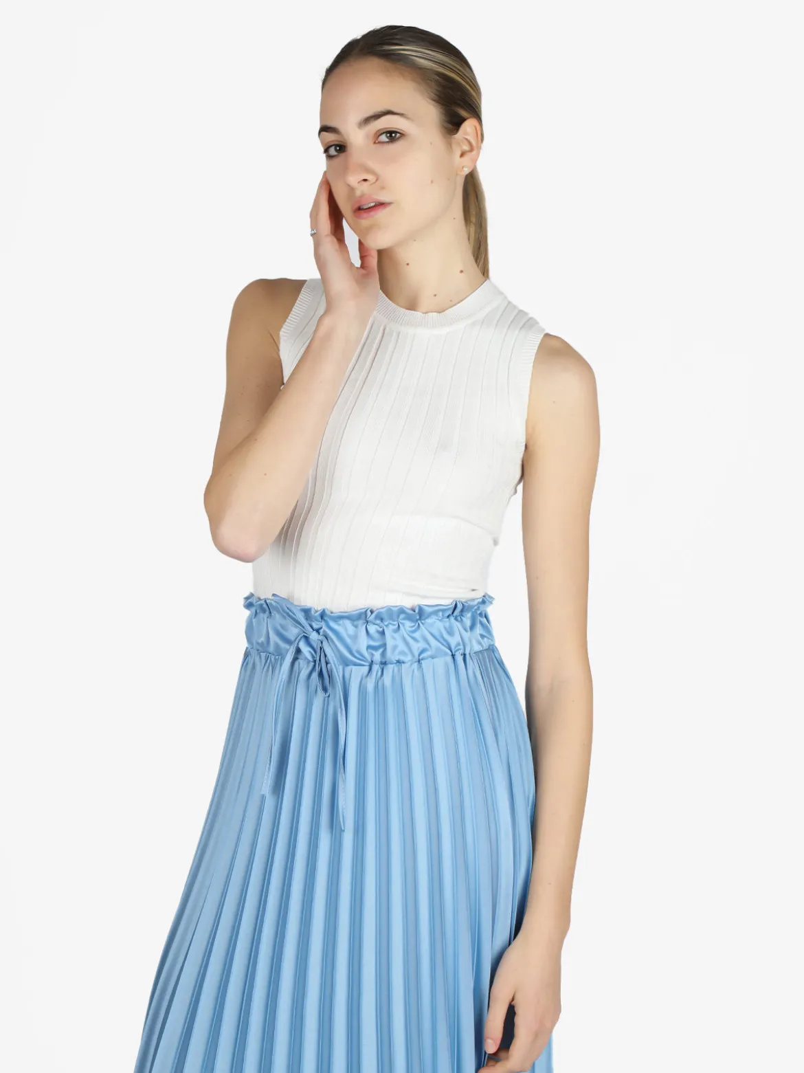 Free Style Top donna elasticizzato a coste