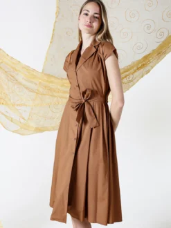 Frenetika Abito a camicia da donna in cotone con maniche corte