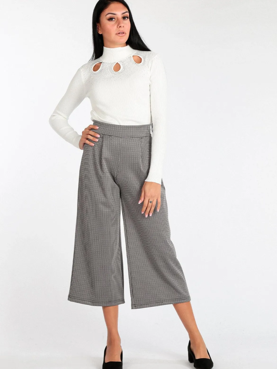 Frenetika Pantaloni culotte donna vita alta