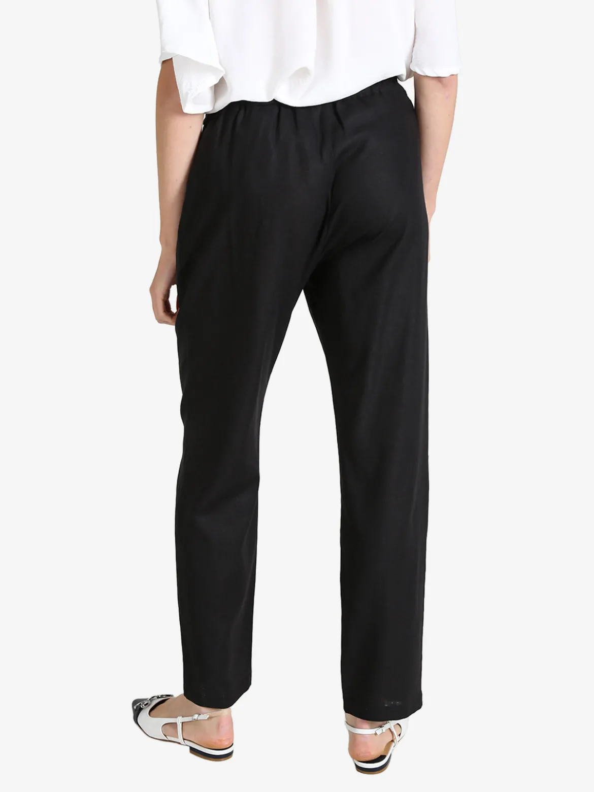 Frenetika Pantaloni donna in misto lino con cintura