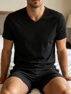 Garda T-shirt intima uomo scollo V in cotone