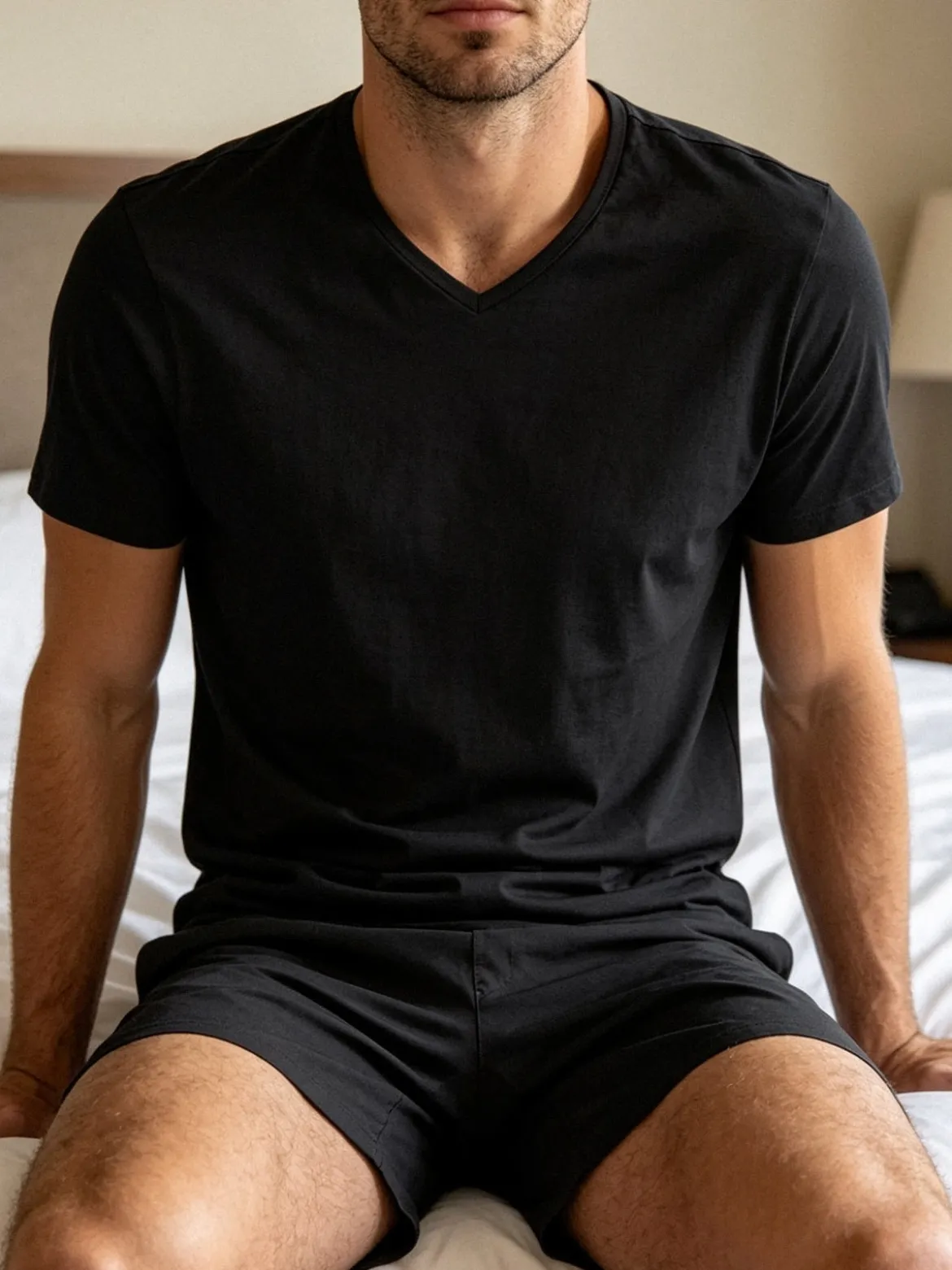 Garda T-shirt intima uomo scollo V in cotone