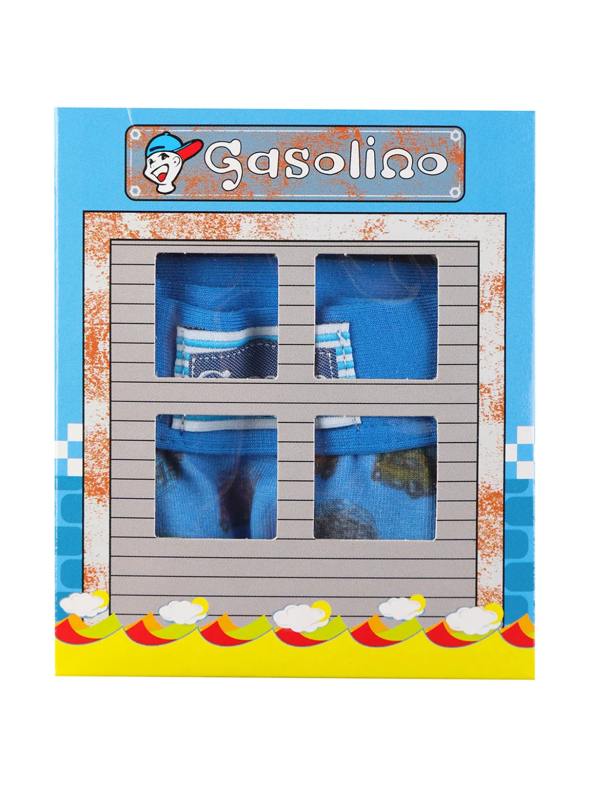 Gasolino Boxer in cotone da bambino con stampe