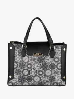 Gattinoni Borsa donna con doppi manici e stampe - nero