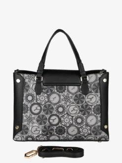 Gattinoni Borsa donna con doppi manici e stampe - nero