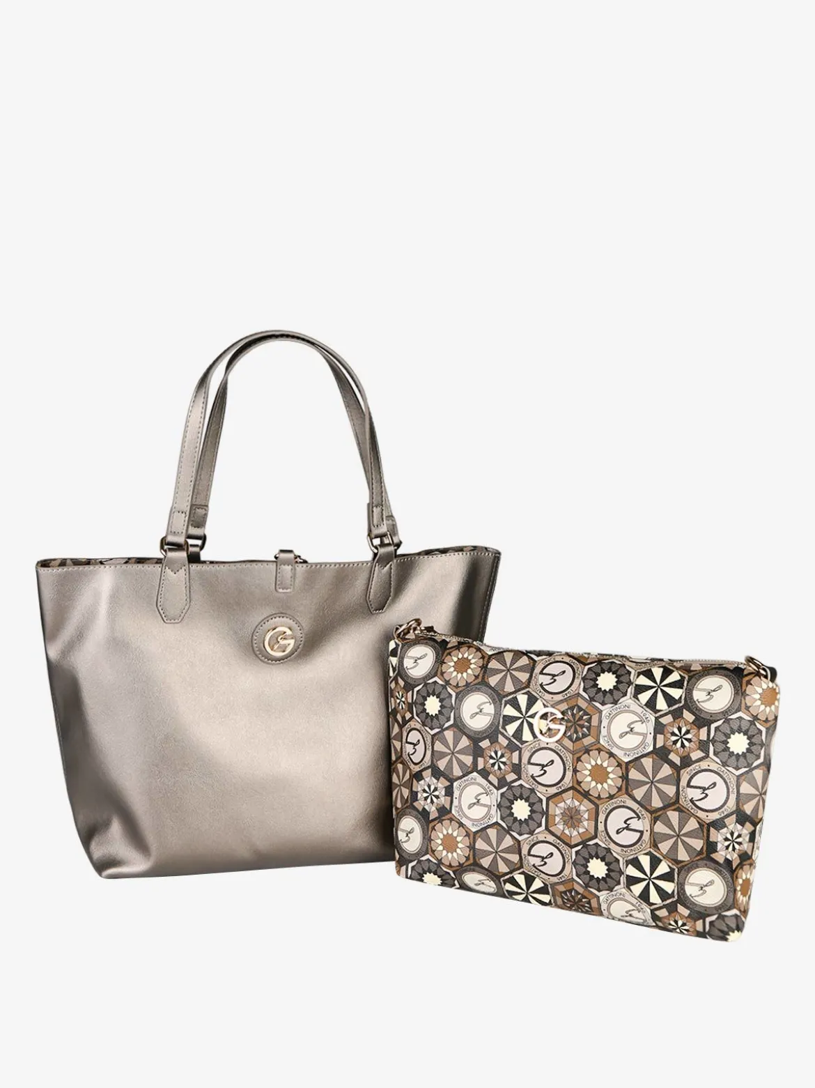 Gattinoni Borsa tote donna reversibile con pochette - bronzo