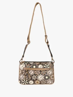 Gattinoni Tracolla donna multitasche con stampe - taupe
