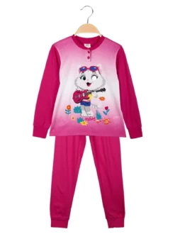 44 Gatti pigiama lungo in cotone da bambina