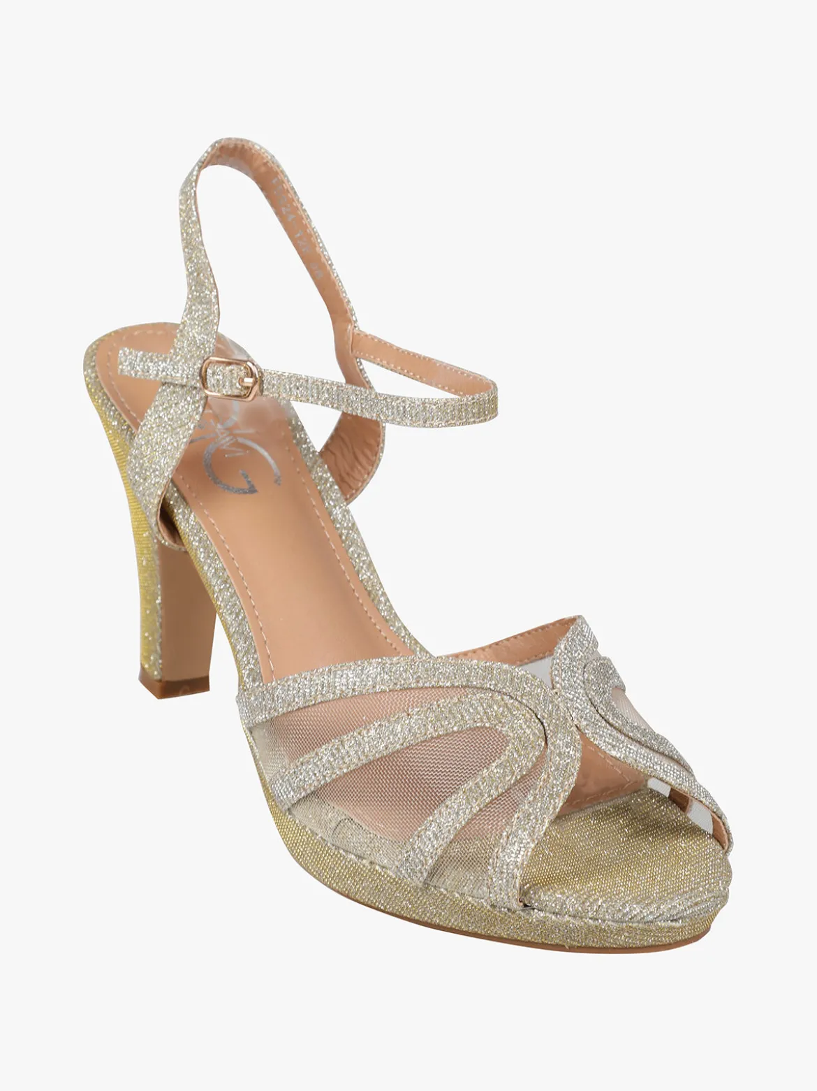 Gavi Sandali donna glitter con tacco e plateau