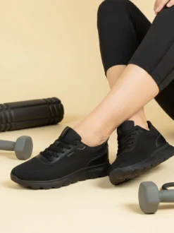 Geox D SPHERICA PLUS Sneakers donna con lacci elastici - nero