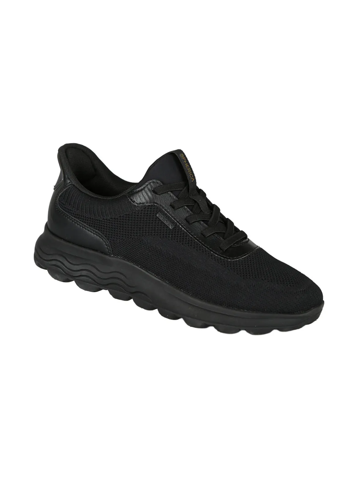 Geox D SPHERICA PLUS Sneakers donna con lacci elastici - nero