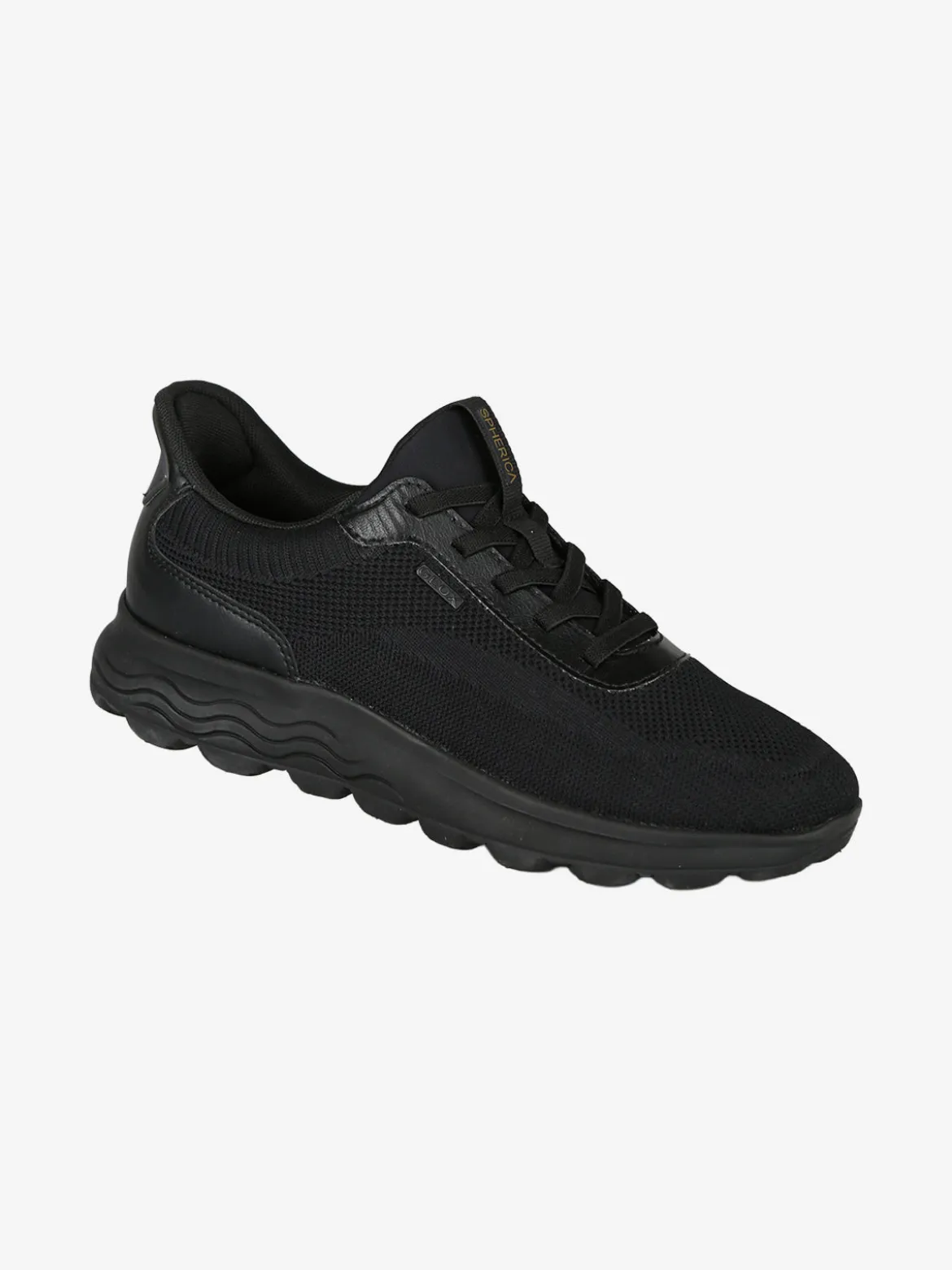 Geox D SPHERICA PLUS Sneakers donna con lacci elastici - nero