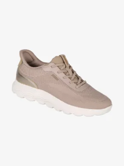 Geox D SPHERICA PLUS Sneakers donna con lacci elastici - taupe