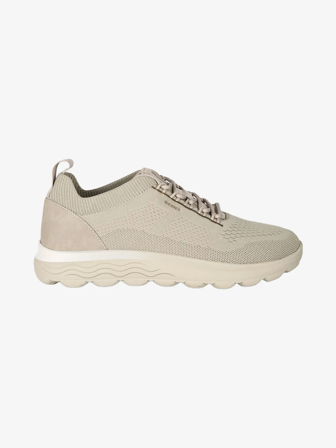 Geox SPHERICA Sneakers uomo stringate in maglia - fango