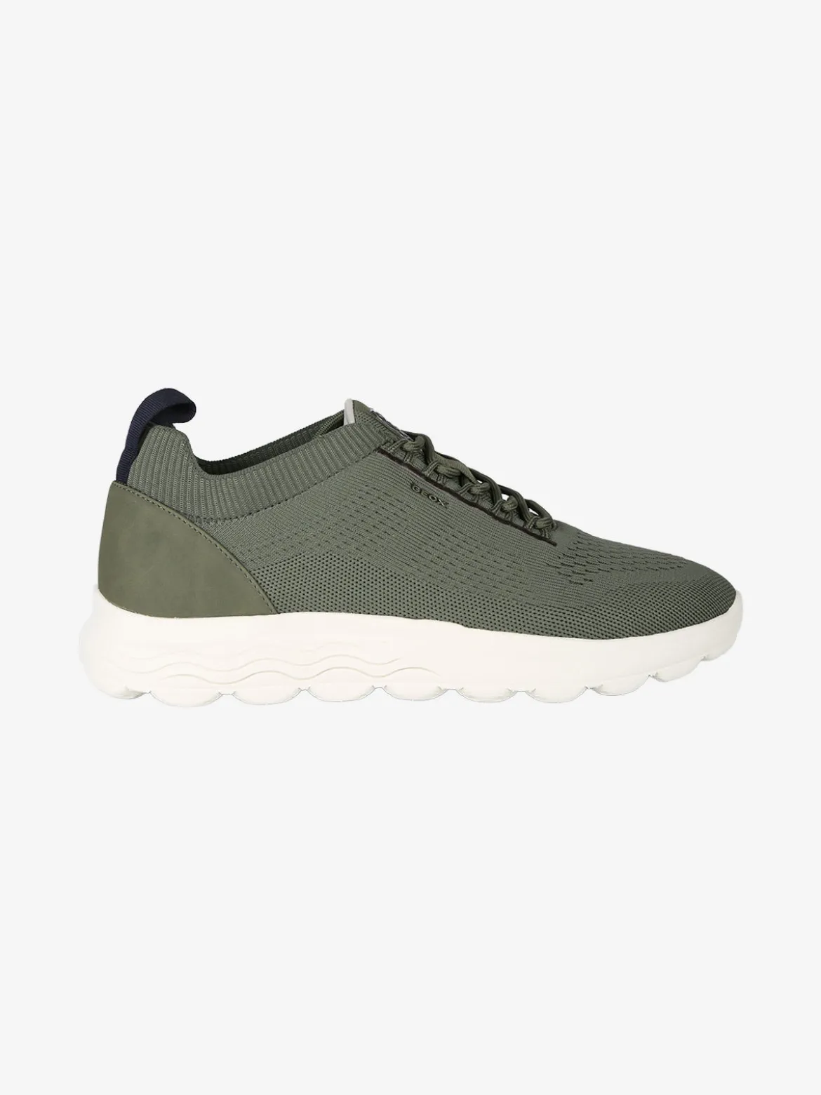 Geox SPHERICA Sneakers uomo stringate in maglia - verde scuro