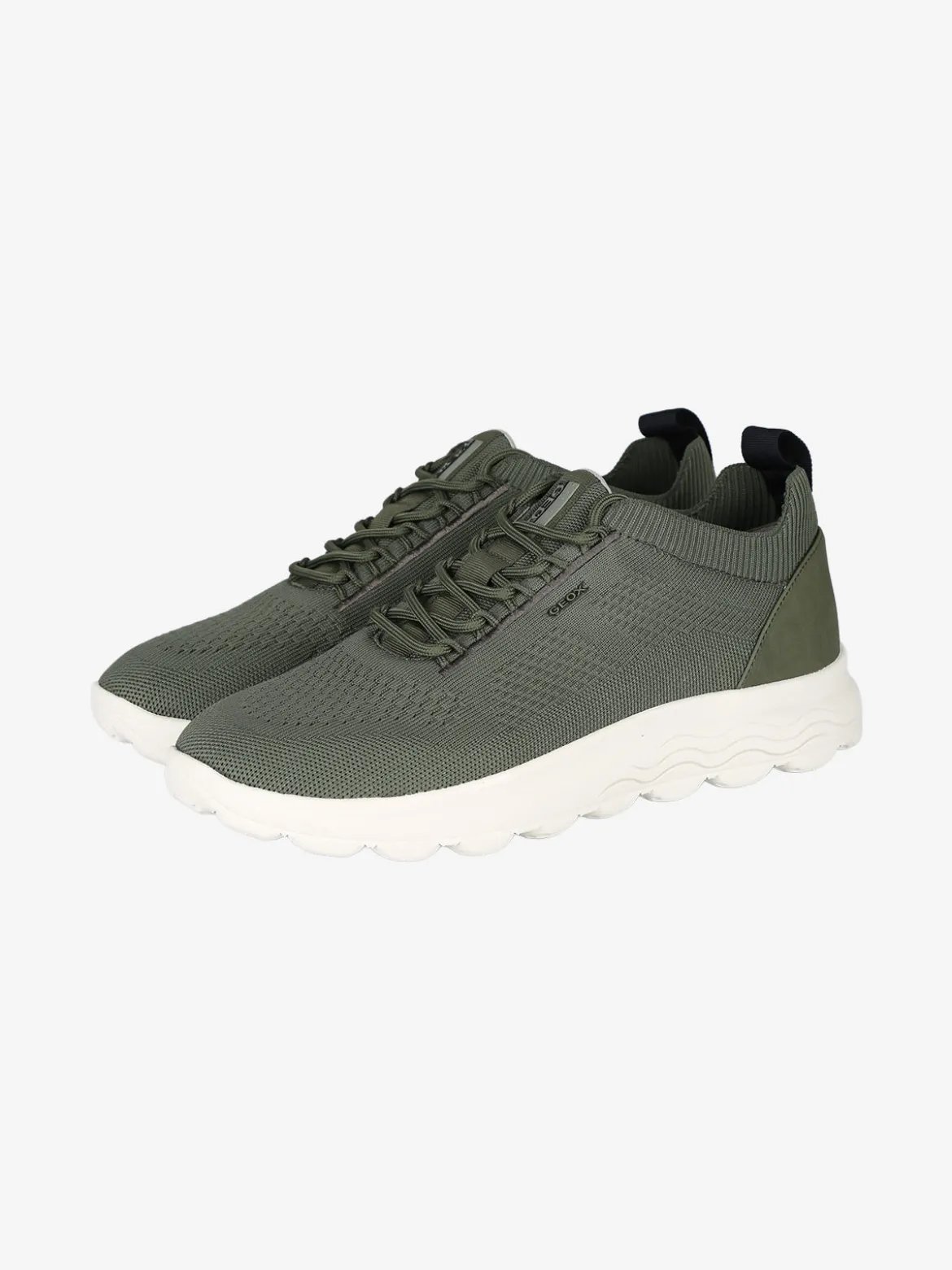 Geox SPHERICA Sneakers uomo stringate in maglia - verde scuro