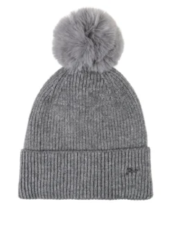 Gian Marco Venturi Cappello donna lurex in maglia con pompon - grigio