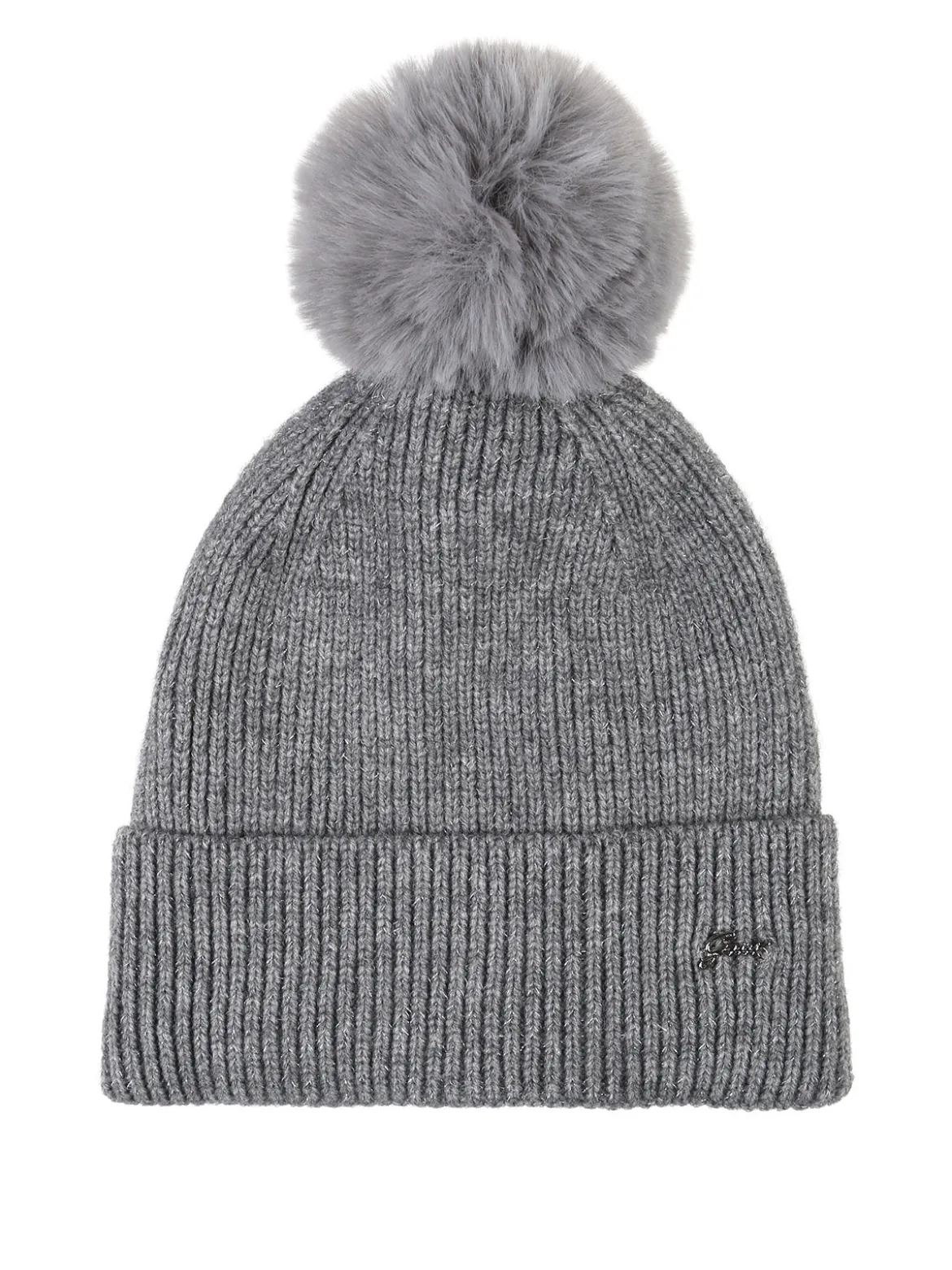 Gian Marco Venturi Cappello donna lurex in maglia con pompon - grigio