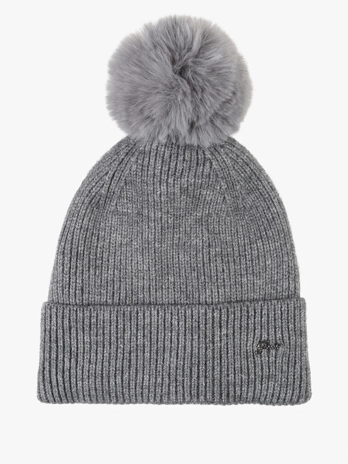 Gian Marco Venturi Cappello donna lurex in maglia con pompon - grigio