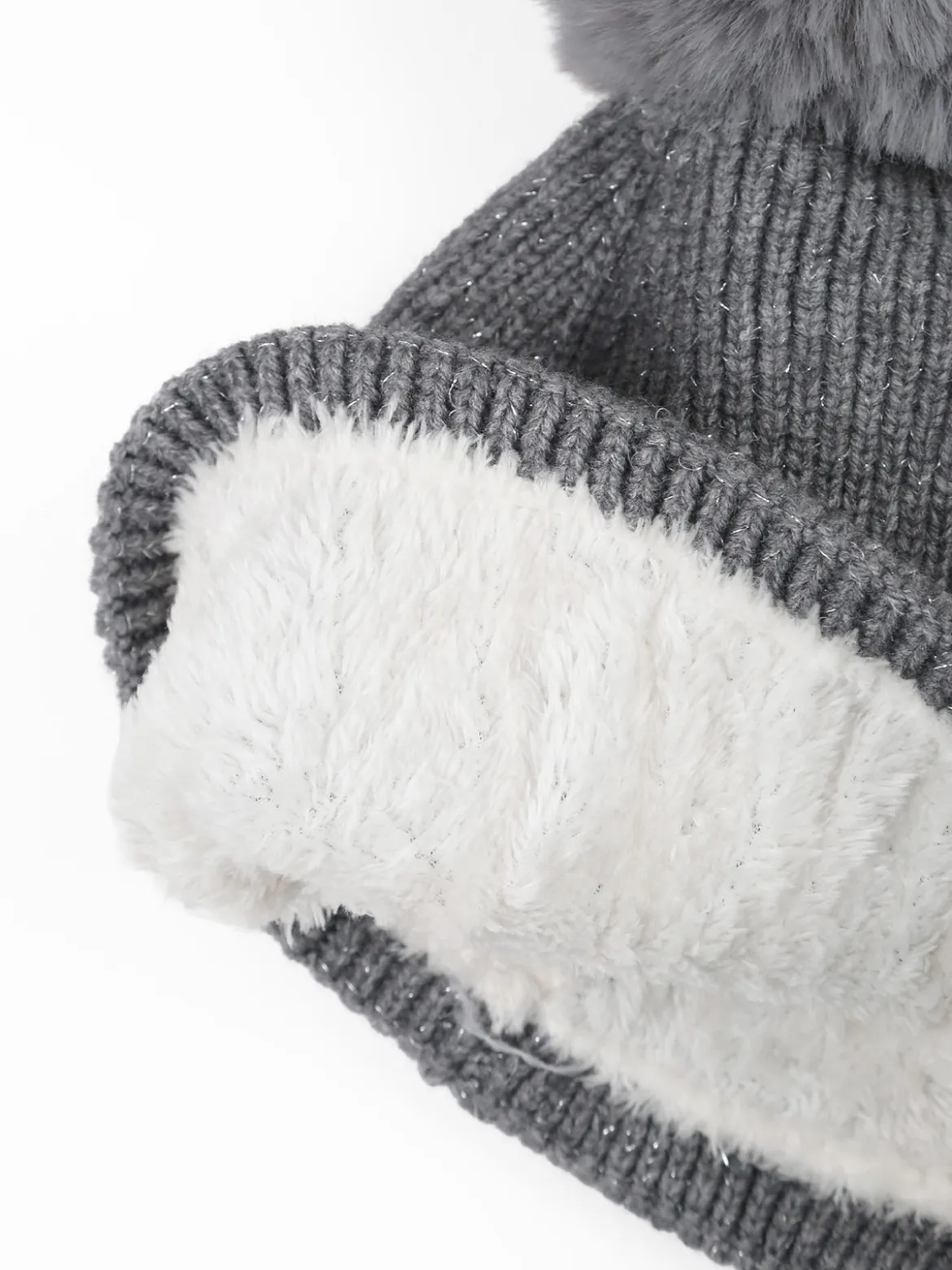 Gian Marco Venturi Cappello donna lurex in maglia con pompon - grigio
